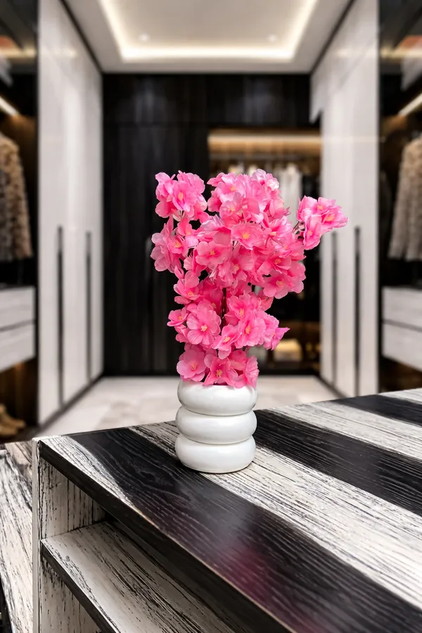 Duo_Set_Faux_Cherry_Blossoms_In_Modern_Bubble_Vases