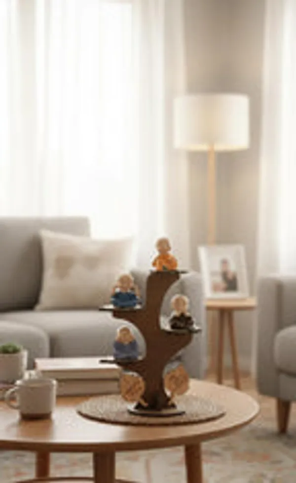 Set_Of_4_Baby_Monks_On_Peaceful_World_Tree_Stand_Wisdom_Serenity_Decor