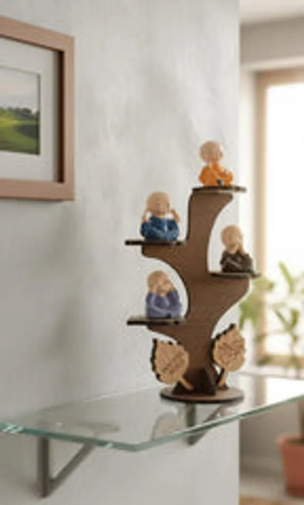 Set_Of_4_Baby_Monks_On_Peaceful_World_Tree_Stand_Wisdom_Serenity_Decor