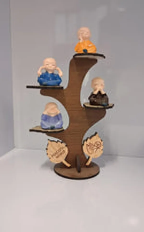Set_Of_4_Baby_Monks_On_Peaceful_World_Tree_Stand_Wisdom_Serenity_Decor