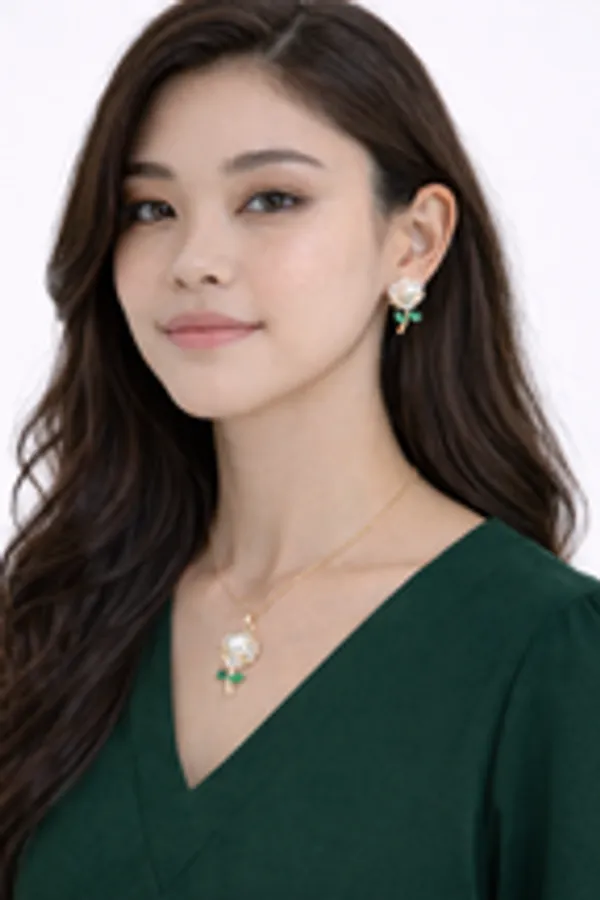 Enchanted_Pearl_Green_Leaf_Floral_Jewelry_Set
