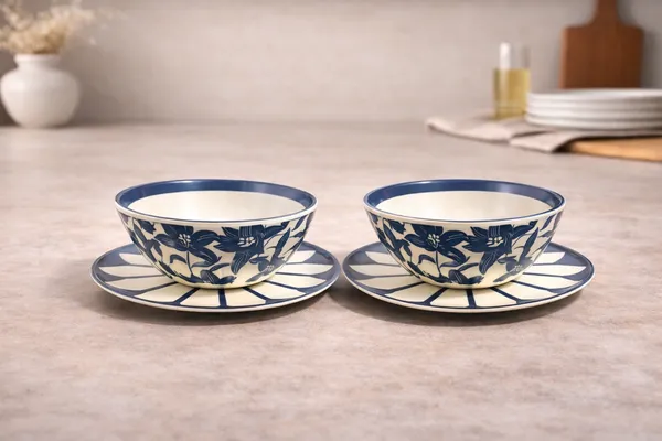 Indigo_Floral_Petal_4_Piece_Ceramic_Bowl_And_Plate_Set
