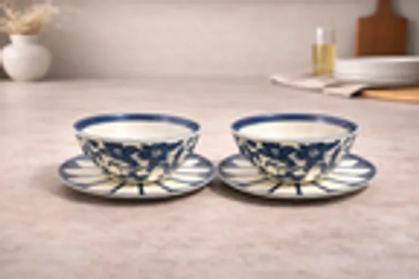 Indigo_Floral_Petal_4_Piece_Ceramic_Bowl_And_Plate_Set