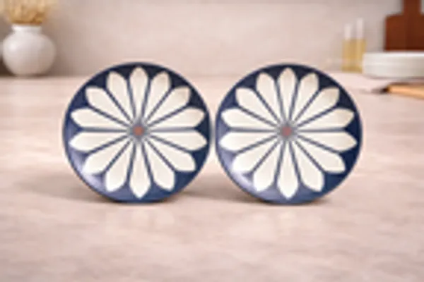 Indigo_Floral_Petal_4_Piece_Ceramic_Bowl_And_Plate_Set