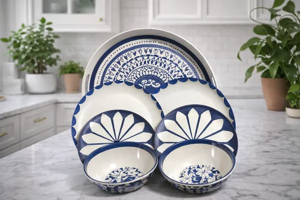 Midnight_Bloom_7_Piece_Melamine_Dinnerware_Serving_Tray_Set