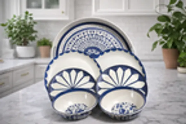 Midnight_Bloom_7_Piece_Melamine_Dinnerware_Serving_Tray_Set