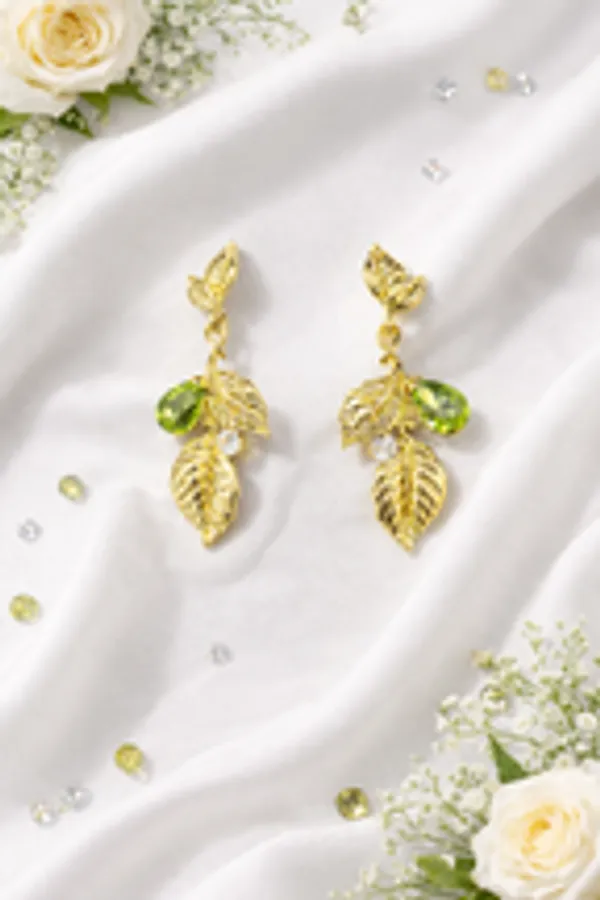 Verdant_Green_Teardrop_Gold_Leaf_Dangle_Earrings