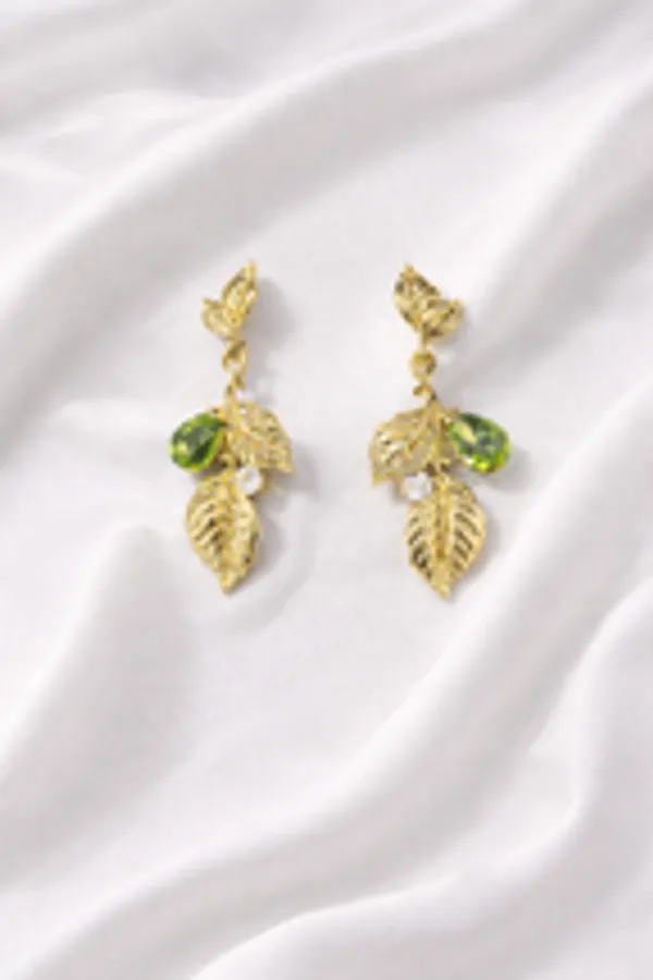 Verdant_Green_Teardrop_Gold_Leaf_Dangle_Earrings