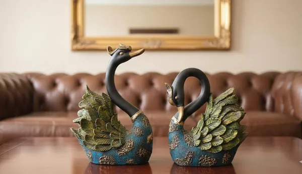 Elegant_Swan_Couple_Figurines_Set_Of_2_Textured_Resin_Love_Birds