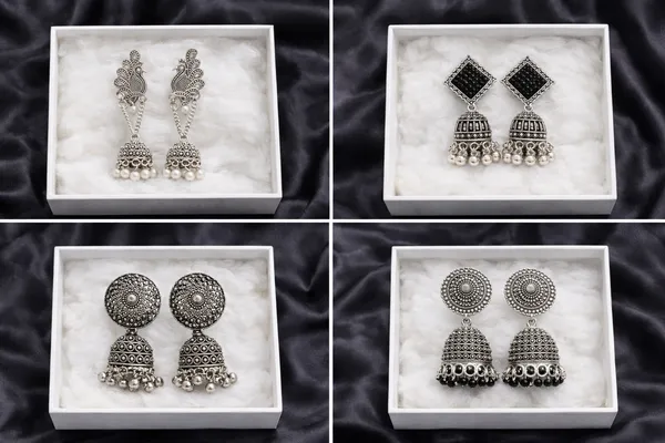 Traditional_Oxidised_Jhumka_Quartet_Set_Of_4