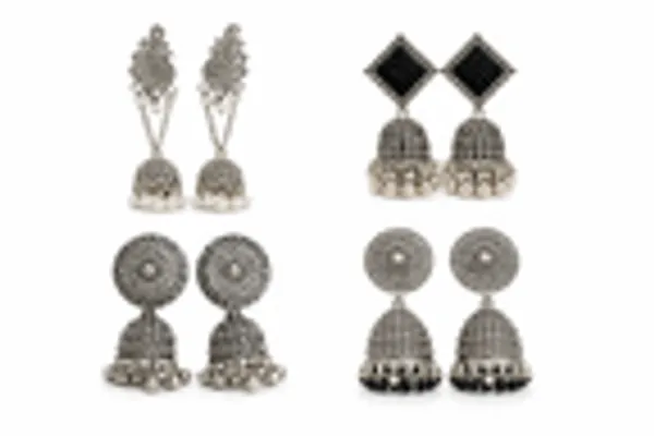 Traditional_Oxidised_Jhumka_Quartet_Set_Of_4