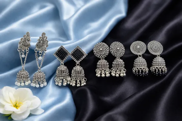 Traditional_Oxidised_Jhumka_Quartet_Set_Of_4