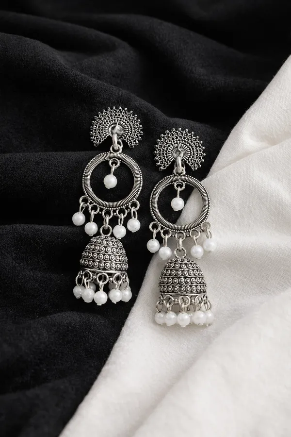 Boho_Fusion_Hoop_Jhumka_Earrings_With_Pearls