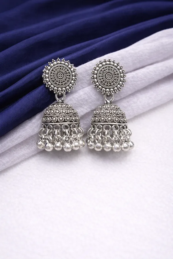 Classic_Round_Stud_Textured_Oxidised_Jhumkas