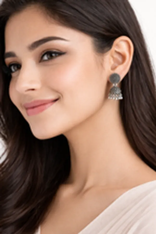 Classic_Round_Stud_Textured_Oxidised_Jhumkas