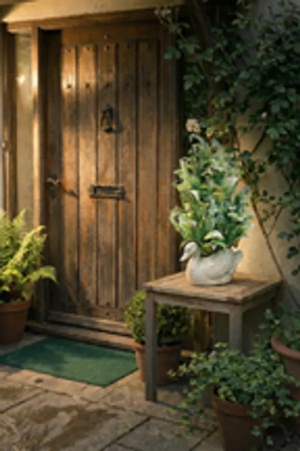 Whimsical_Ceramic_Duck_Planter_With_Faux_Greenery