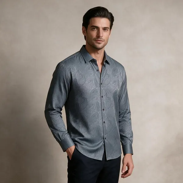 Grey_Tonal_Paisley_Shirt_For_Men