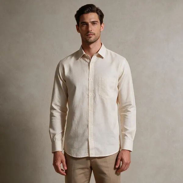 White_Khadi_Cotton_Regular_Fit_Shirt_For_Men
