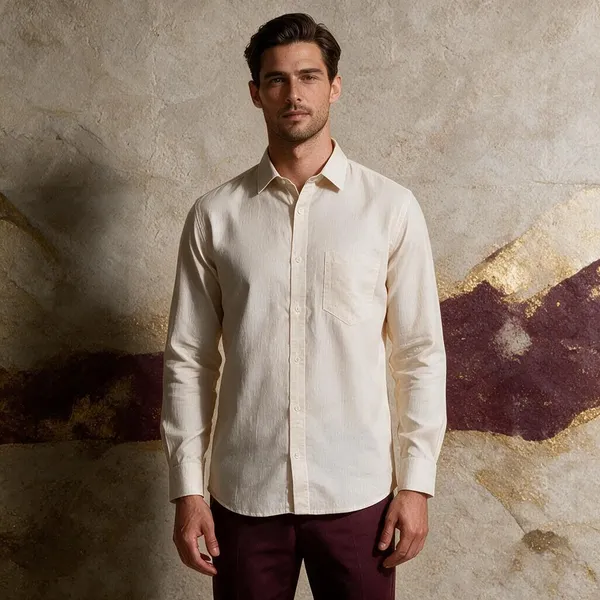 White_Khadi_Cotton_Regular_Fit_Shirt_For_Men