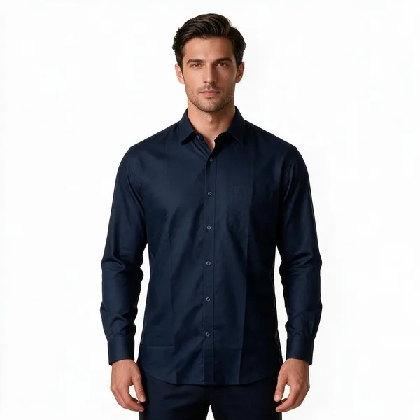 Navy_Blue_Pure_Linen_Solid_Shirt_For_Men