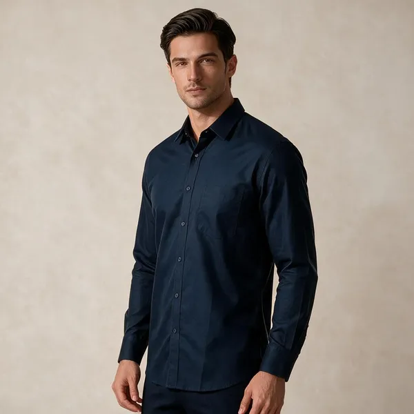 Navy_Blue_Pure_Linen_Solid_Shirt_For_Men