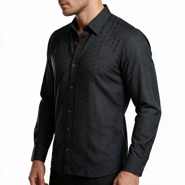 Black_Cotton_Tonal_Shirt_For_Men