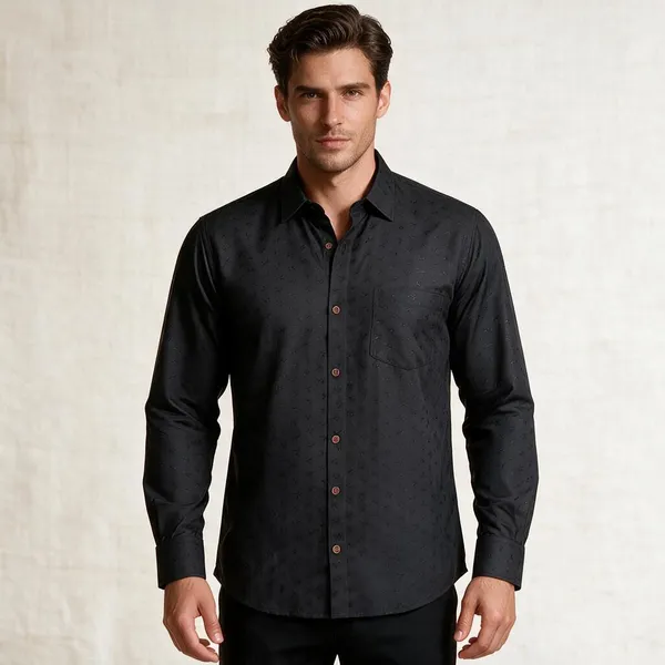 Black_Cotton_Tonal_Shirt_For_Men