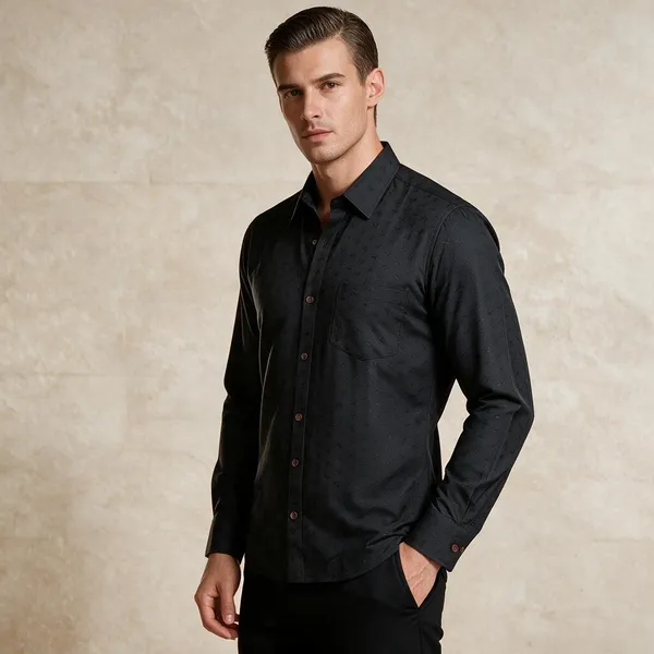 Black_Cotton_Tonal_Shirt_For_Men