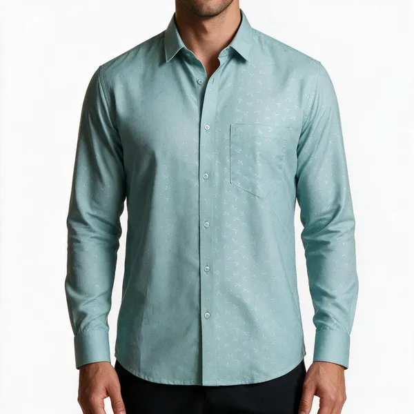 Aqua_Blue_Cotton_Tonal_Shirt_For_Men