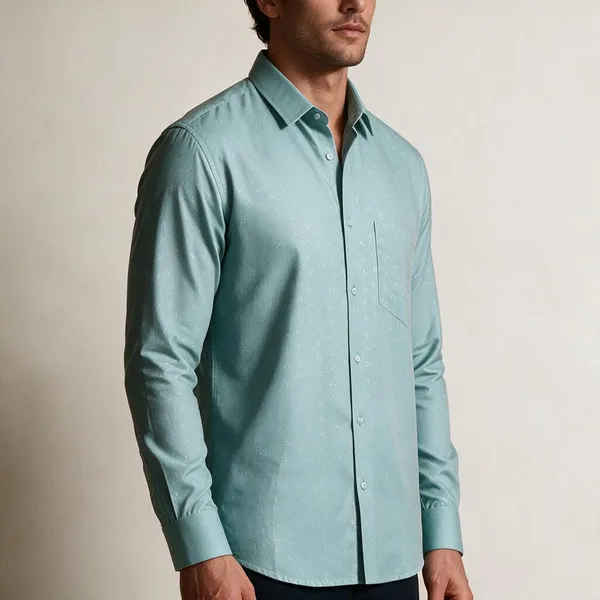 Aqua_Blue_Cotton_Tonal_Shirt_For_Men