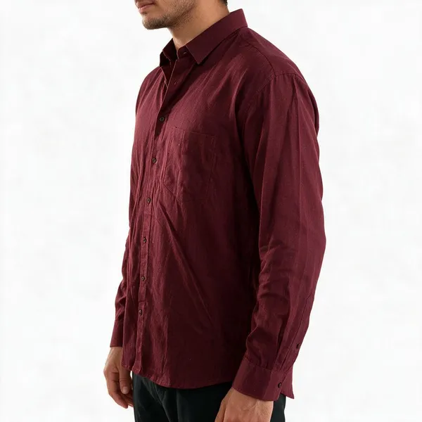 Maroon_Cotton_Textured_Full_Sleeve_Shirt_For_Men