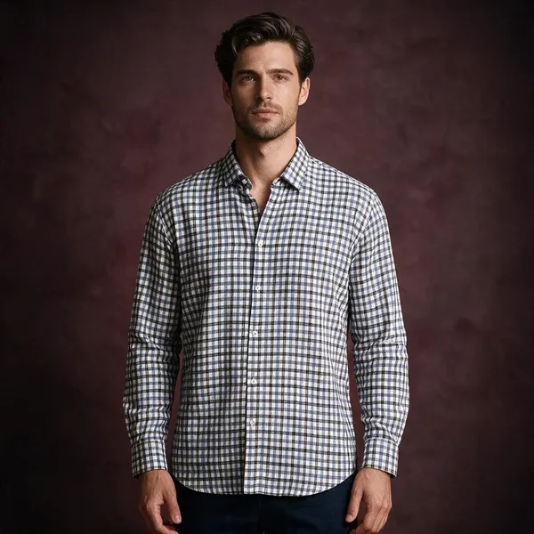 Blue_White_Cotton_Blend_Fine_Check_Shirt_For_Men