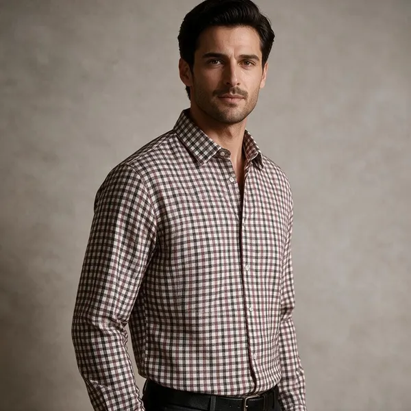 Maroon_White_Cotton_Blend_Check_Shirt_For_Men
