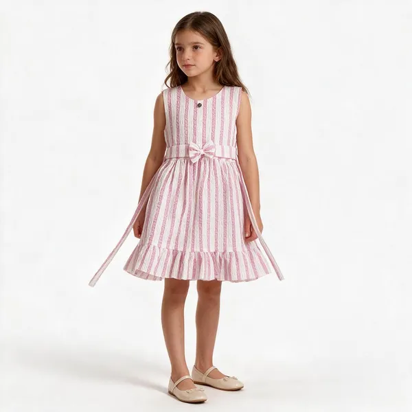 Pink_White_Cotton_Striped_Sleeveless_Frock_For_Girls