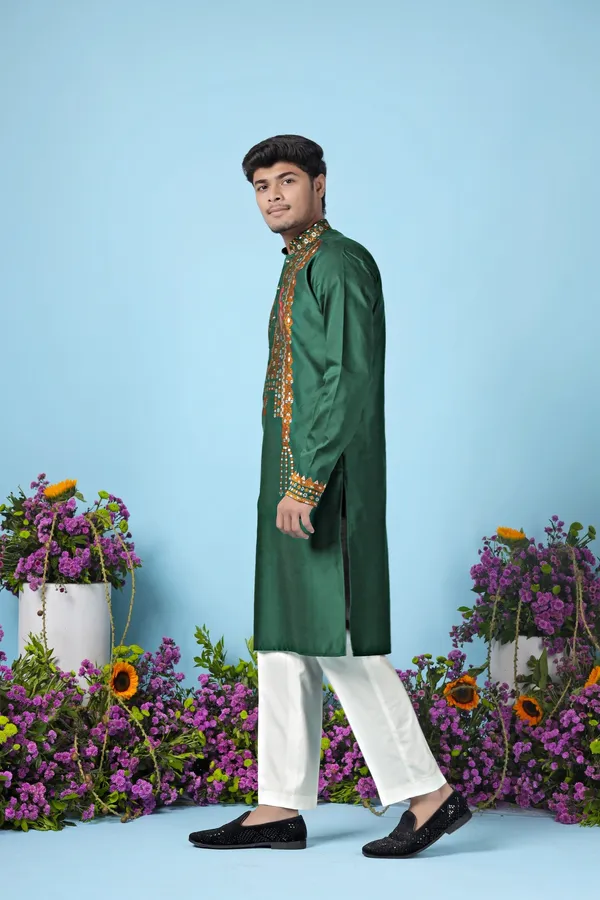 Verdant_Royale_Crest_Jacquard_Kurta_Green