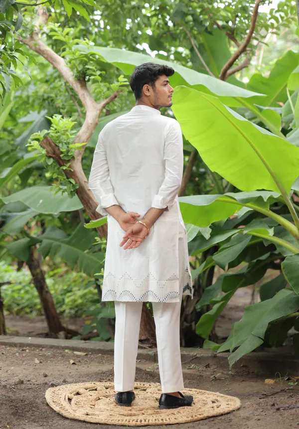 Mist_Heirloom_Jacquard_Kurta_White