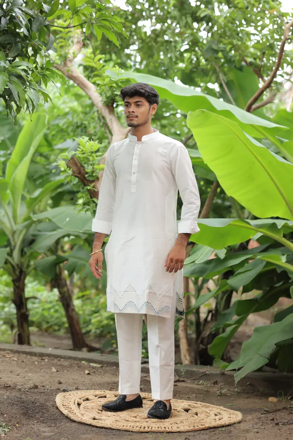 Mist_Heirloom_Jacquard_Kurta_White