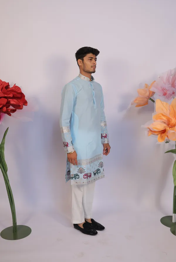 Ivory_Heirloom_Parade_Jacquard_Kurta_Pink