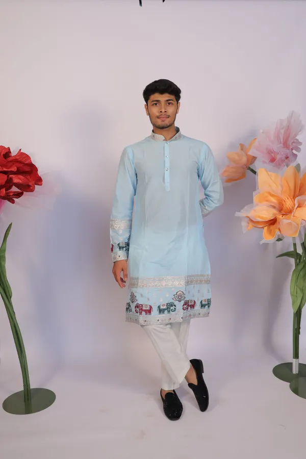 Ivory_Heirloom_Parade_Jacquard_Kurta_Pink