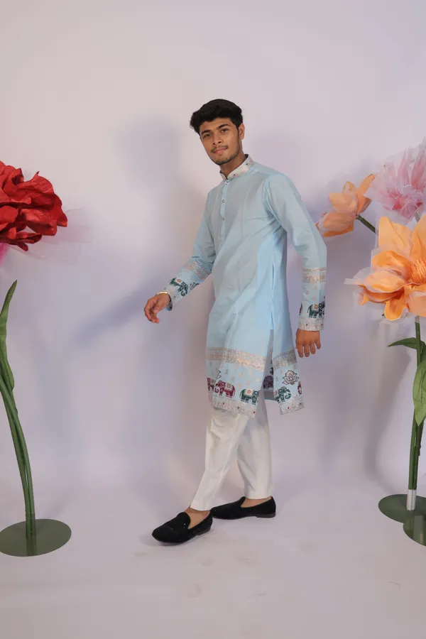 Ivory_Heirloom_Parade_Jacquard_Kurta_Sky_Blue