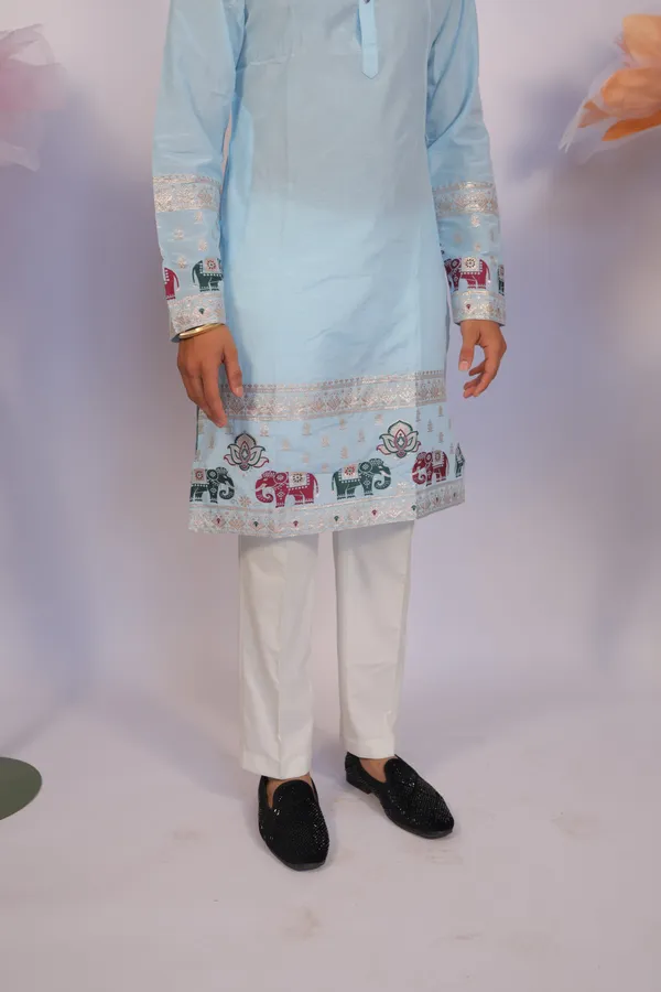 Ivory_Heirloom_Parade_Jacquard_Kurta_Sky_Blue