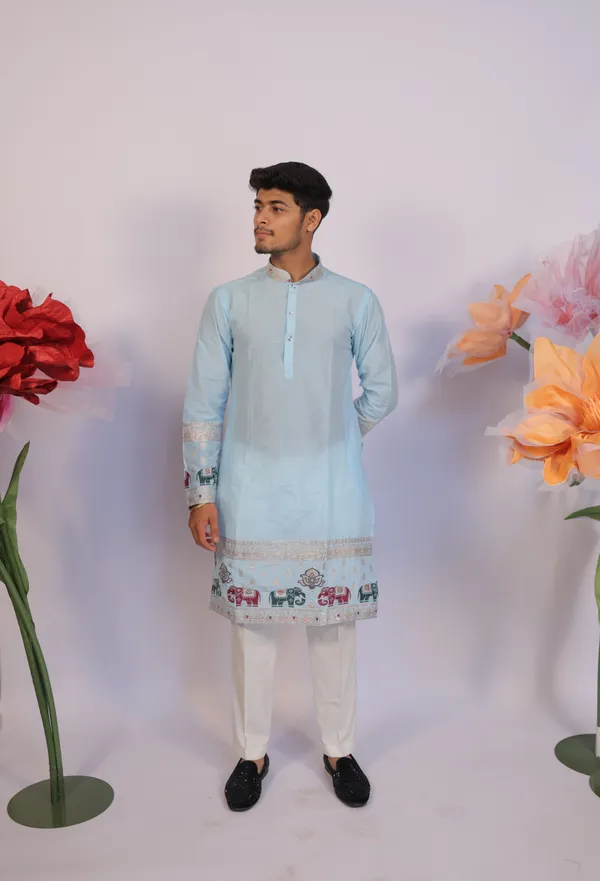 Ivory_Heirloom_Parade_Jacquard_Kurta_Sky_Blue
