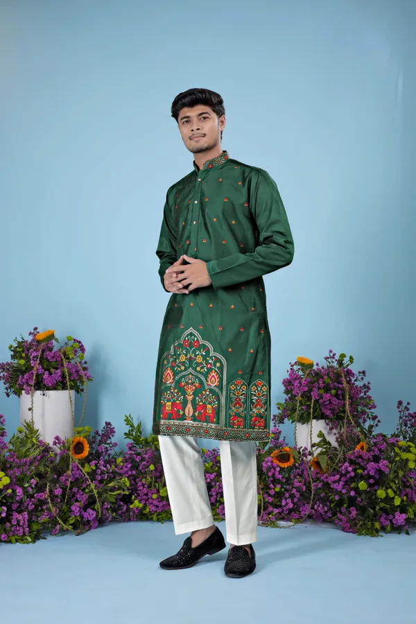 Regal_Ember_Crest_Jacquard_Kurta_Black