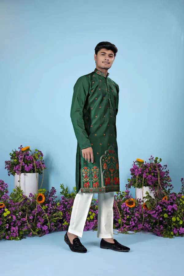 Regal_Ember_Crest_Jacquard_Kurta_Black