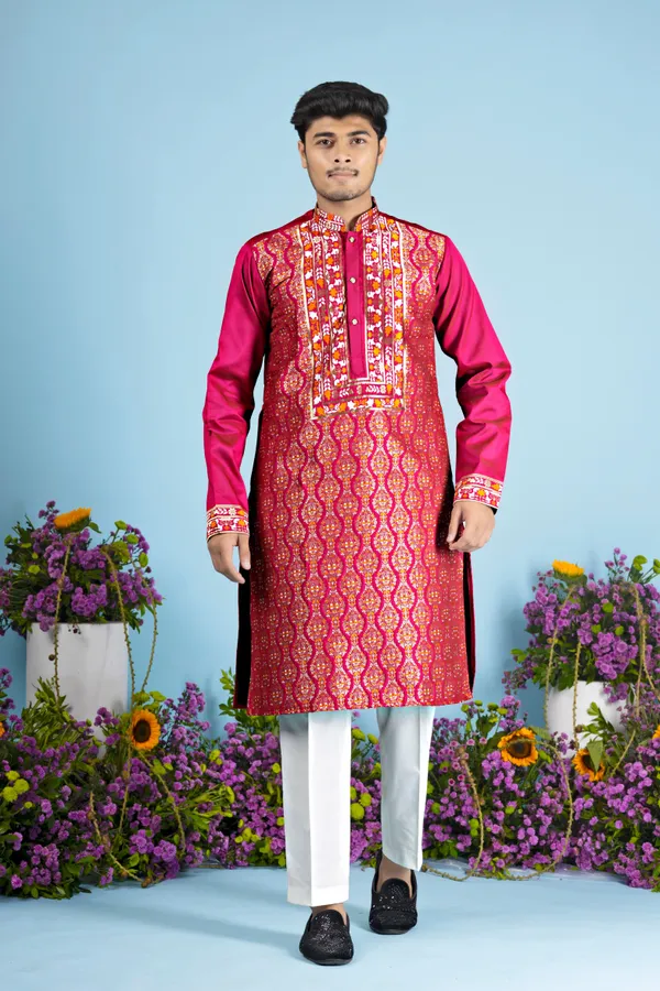 Midnight_Heirloom_Jacquard_Kurta_Pink