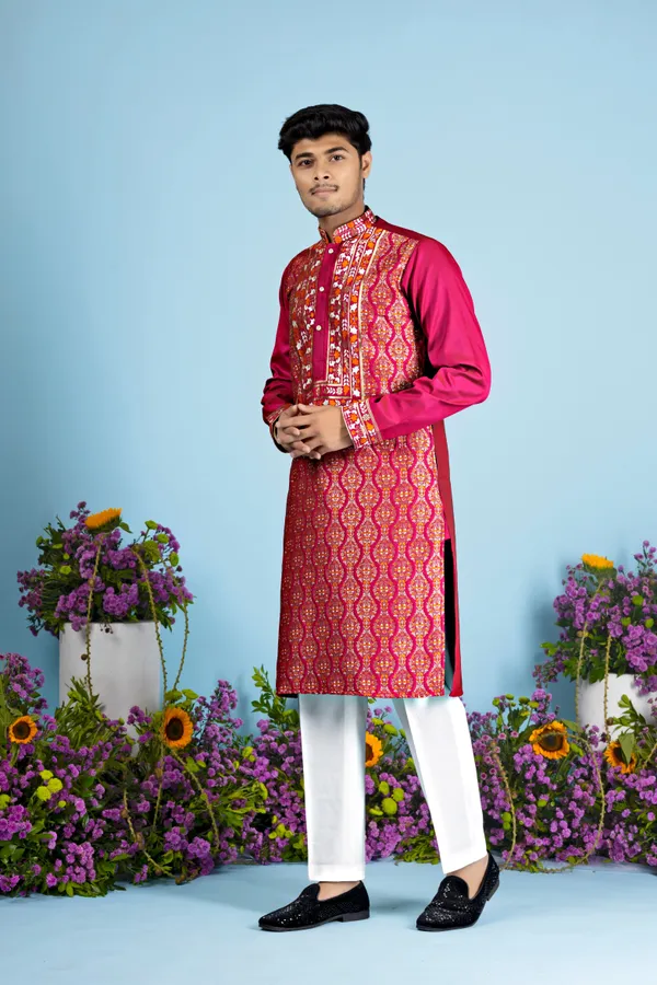 Midnight_Heirloom_Jacquard_Kurta_Pink