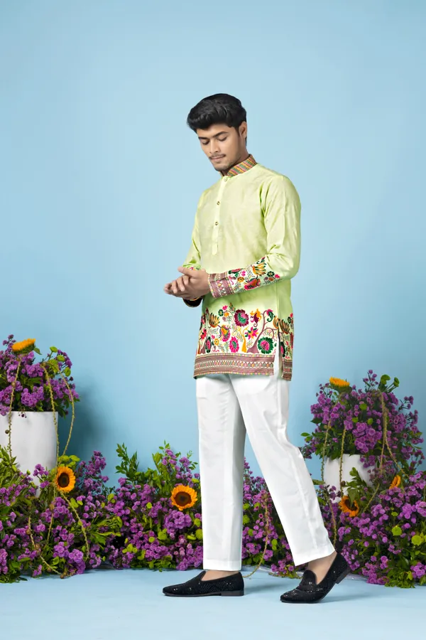 Verdant_Caravan_Heirloom_Jacquard_Kurta_Barf_Green
