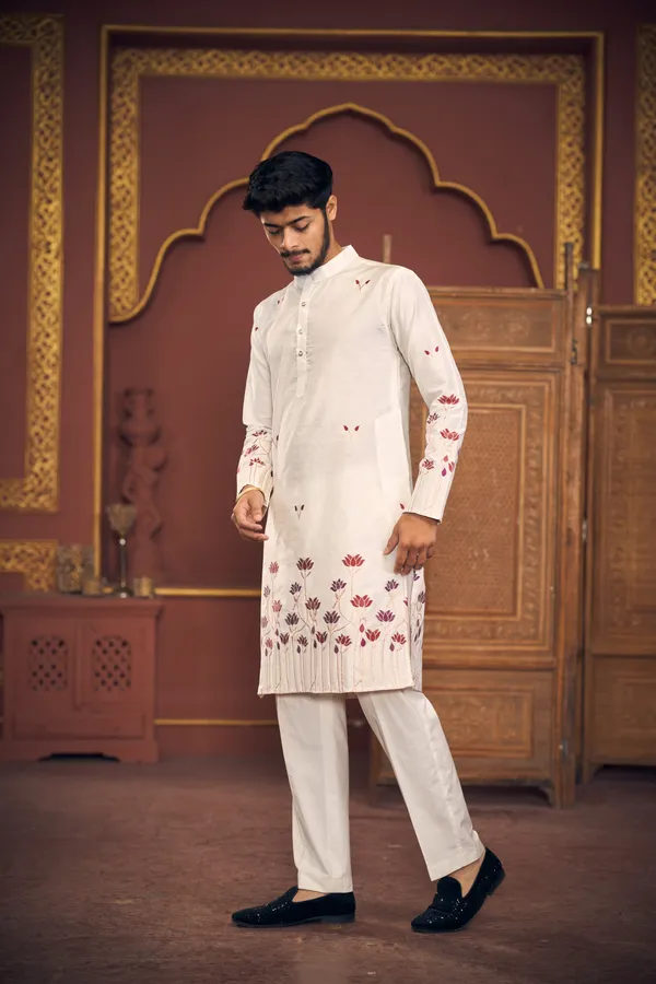 Lotus_Jacquard_Handloom_Kurta