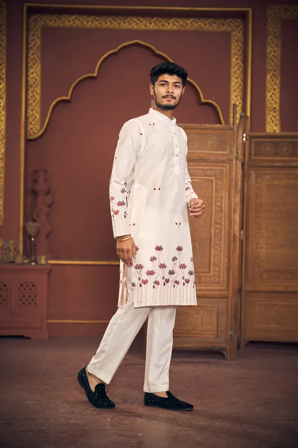 Lotus_Jacquard_Handloom_Kurta