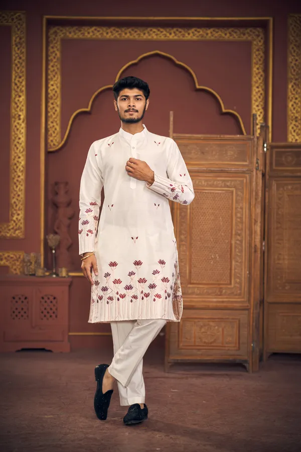 Lotus_Jacquard_Handloom_Kurta